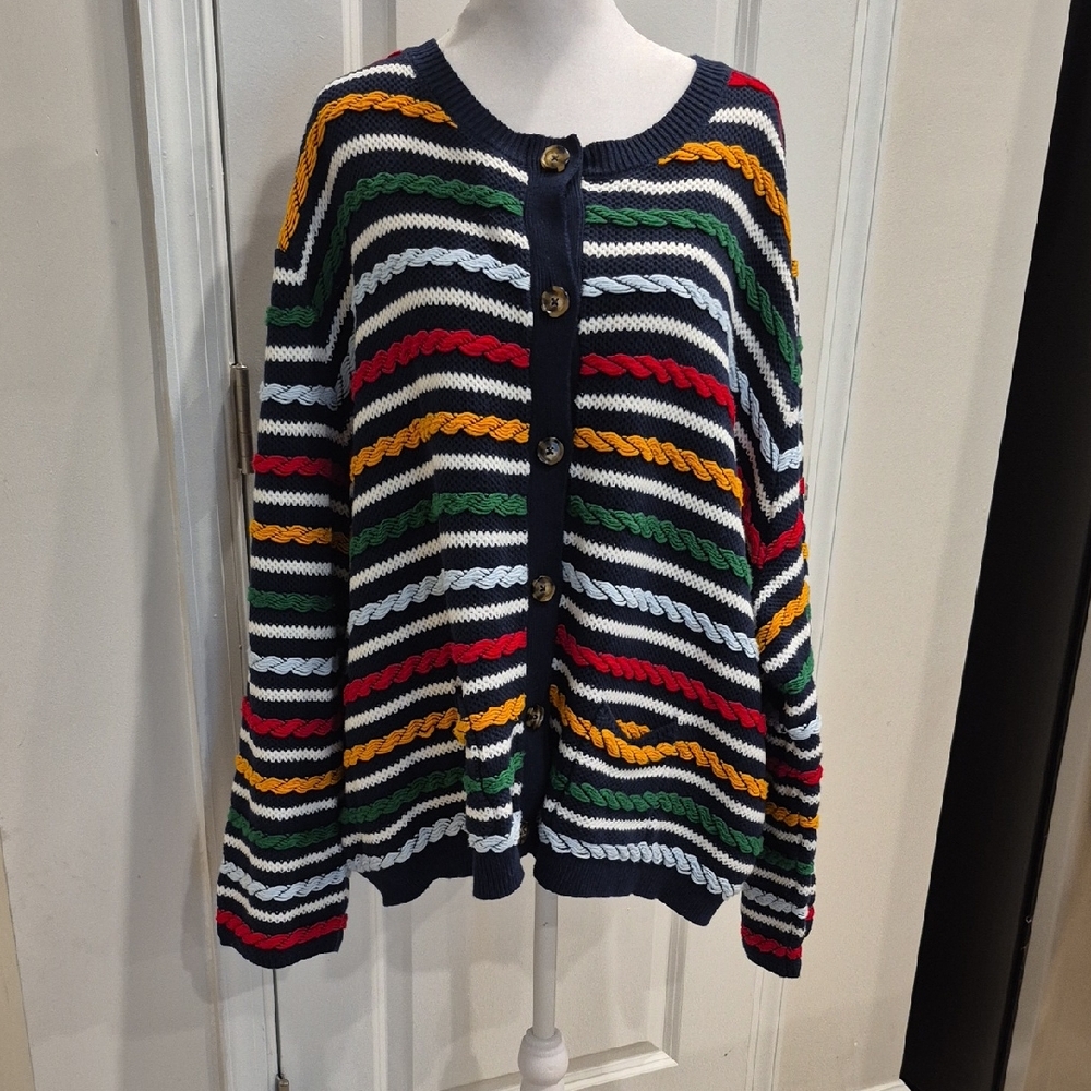 La Ligne Multicolor Striped Cardigan